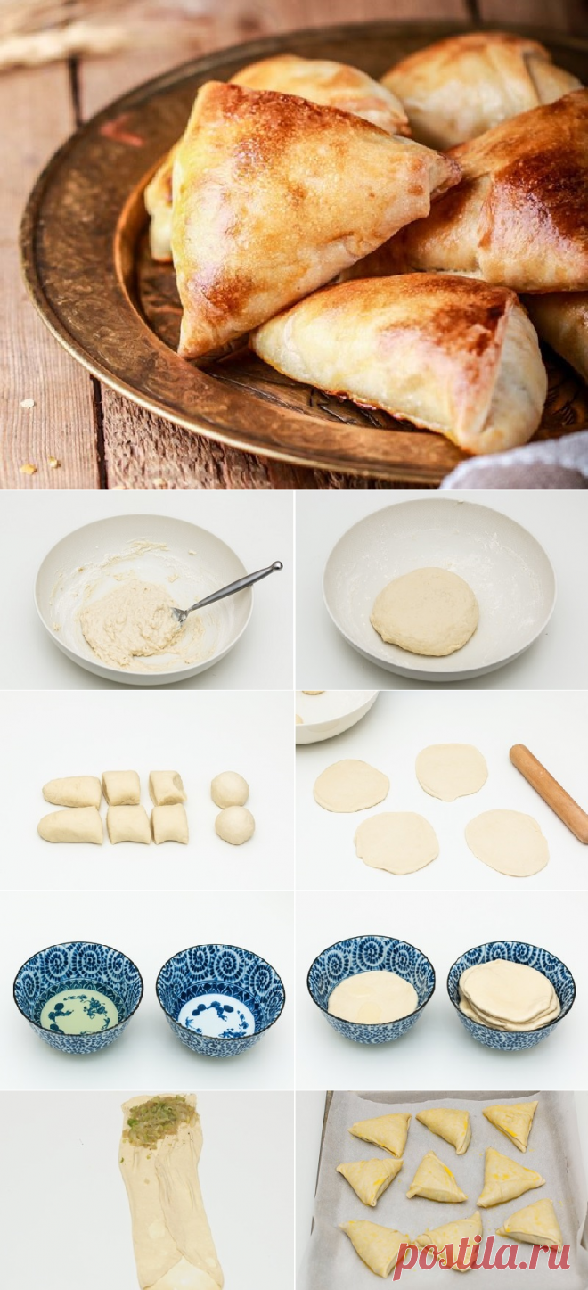 Слоеные пирожки с капустой