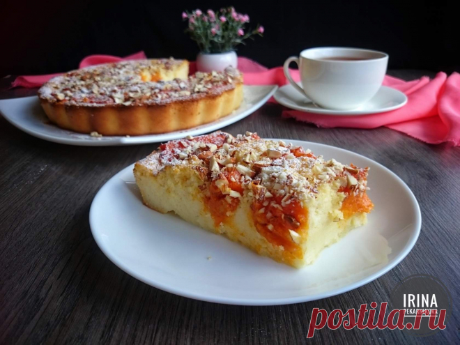 Нежный манник с пюре из кураги и миндаля