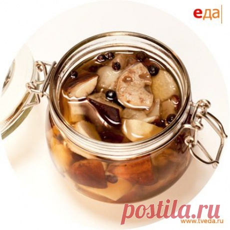 Маринованные подосиновики с можжевельником