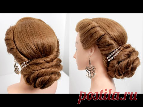 Party hairstyles. Hairstyles for medium&long hair. Low bun. Bridal hairstyle [Hair tutorial]
