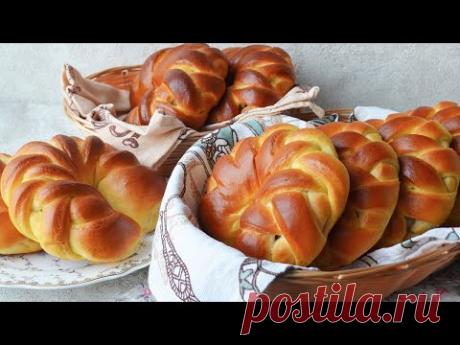 Плетеные булочки с яблоками. Формовка булочек. Сдобно-дрожжевое тесто | Wicker buns with apples