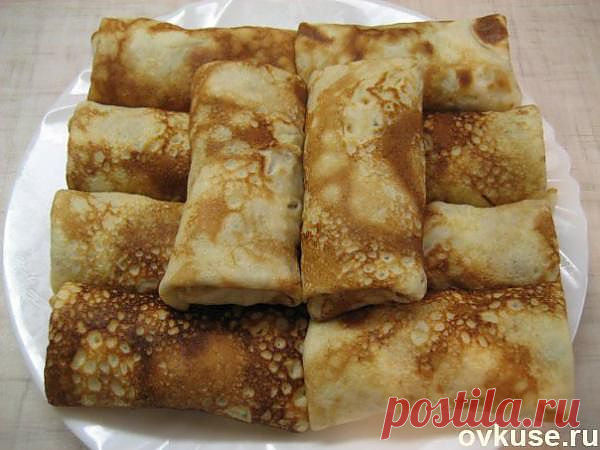 10 простых рецептов фаршированных блинчиков.