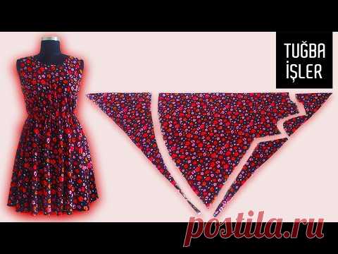 Очень легкий пошив расклешенного платья | Tuğba İşler