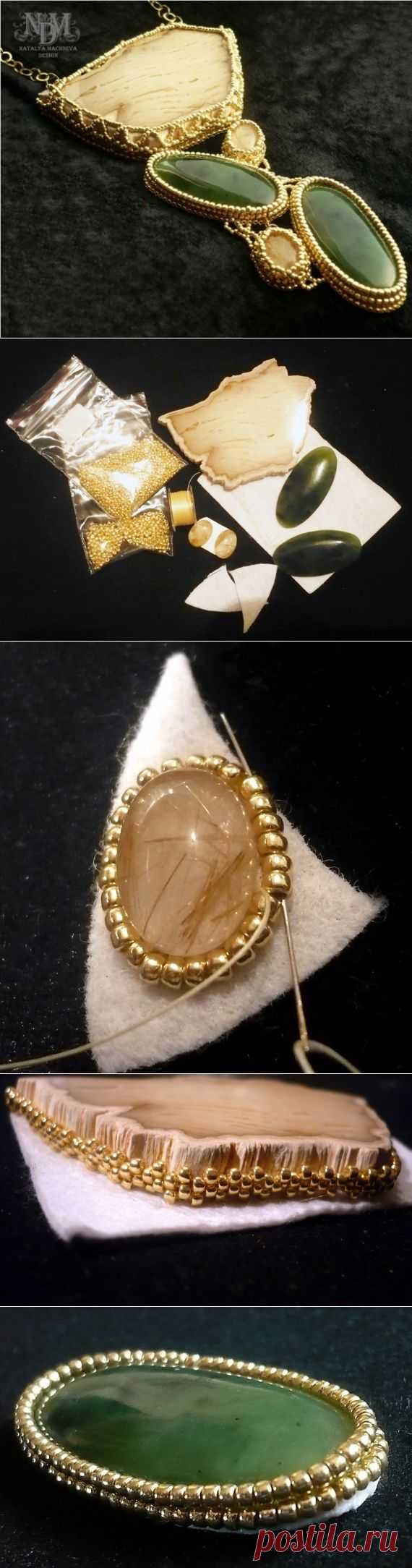 МК по вышивке колье-кулона "Imagine" / Мастер-классы / Бусинка