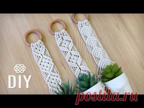3 рисунка для маленьких кашпо, макраме