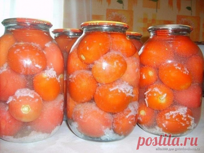 Консервированные помидоры «под снегом» | Вкусные рецепты