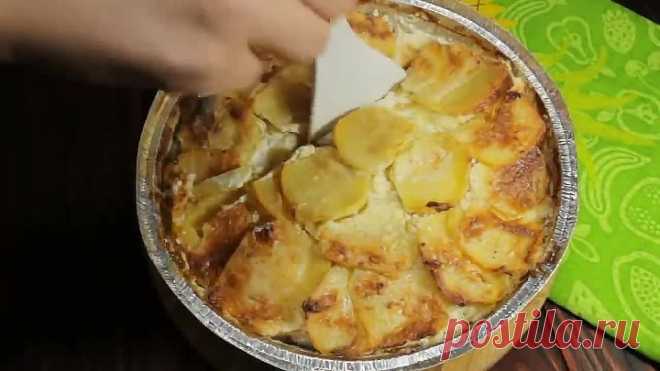 Вкусная картошка слоями с мясом