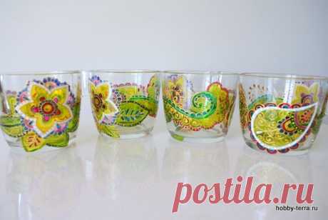 Как расписать чашку витражными красками