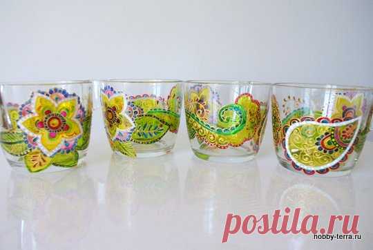 Как расписать чашку витражными красками