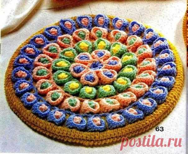 Японский коврик вязаный крючком