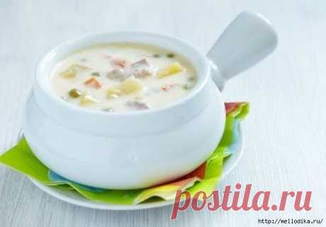Суп с плавленным сыром и курицей