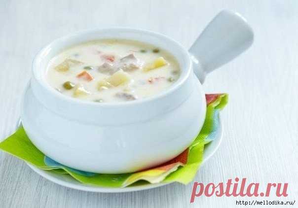 Суп с плавленным сыром и курицей