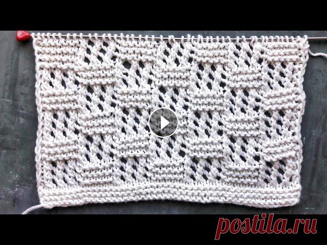 Простой ажурный узор спицами для вязания свитеров, палантинов, пледов Красивый ажурный узор спицами для вязания плечевых изделий, пледа, палантина, шарфа и т.д.Раппорт узора состоит из 12 петель и 12 рядов в высоту.Колич...