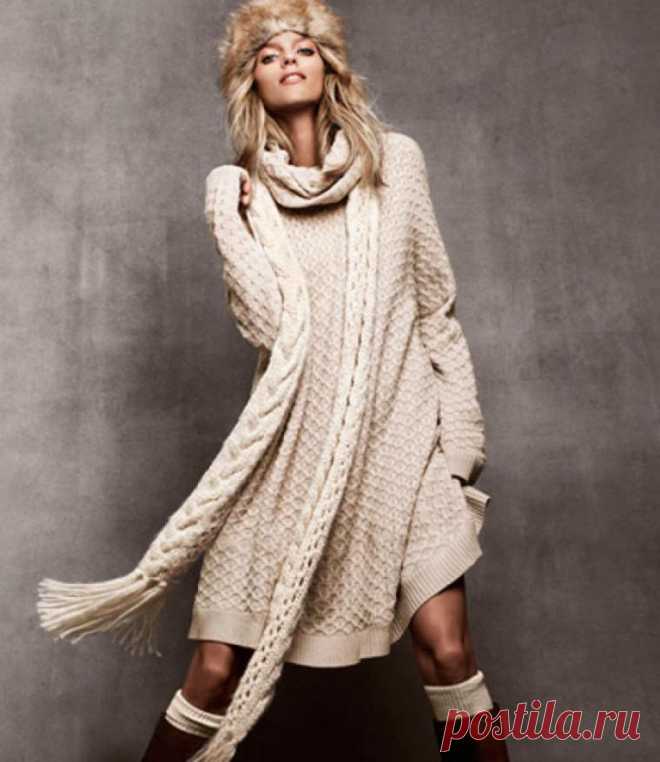 Большой обзор стильных вязаных платьев