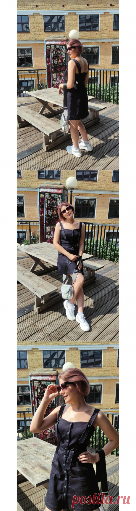 Сшила джинсовый сарафан. Во время съёмки мимо пролетало какое-то насекомое. Я не знаю, пчела это, оса или муха 😁 Обратите внимание на центр кадра. | Яна Левашова Дизайнер | Яндекс Дзен