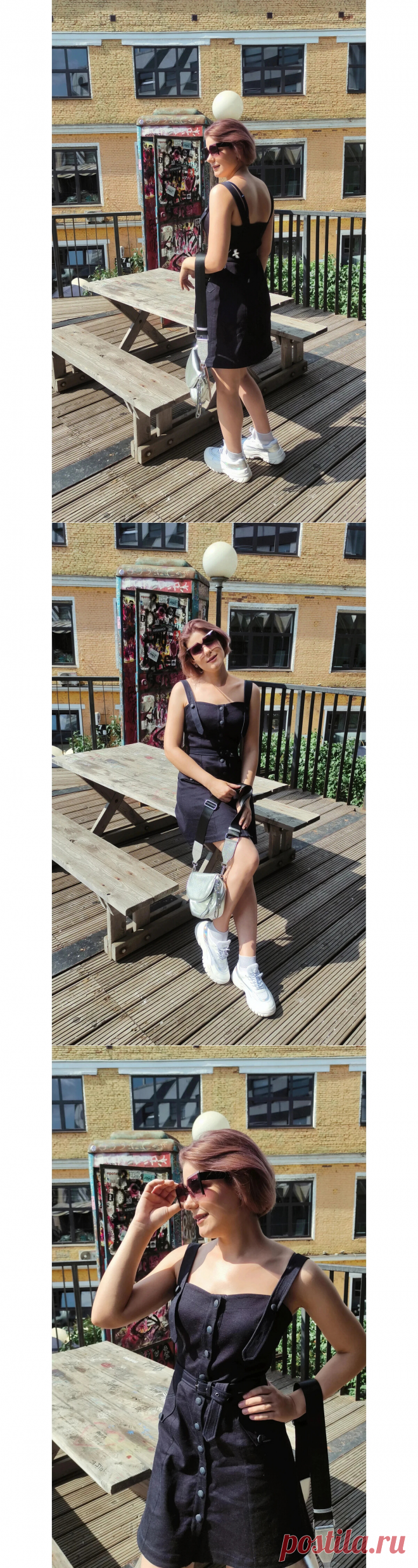 Сшила джинсовый сарафан. Во время съёмки мимо пролетало какое-то насекомое. Я не знаю, пчела это, оса или муха 😁 Обратите внимание на центр кадра. | Яна Левашова Дизайнер | Яндекс Дзен