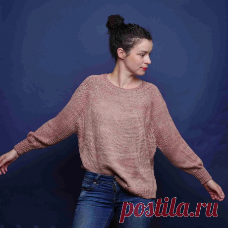 Свободный пуловер Baldellia с круглой кокеткой и рукавами летучая мышь