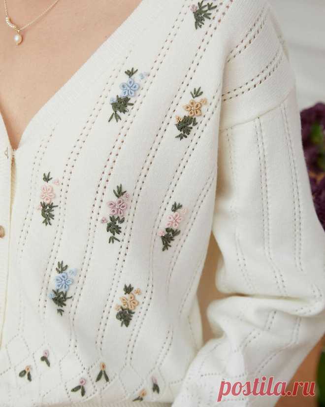 Вышивка на вязаных изделиях. Идеи для вдохновения. | Вязание с Irina Bronya | Яндекс Дзен