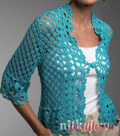 Ажурный жакет крючком » Ниткой - вязаные вещи для вашего дома, вязание крючком, вязание спицами, схемы вязания