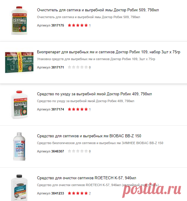 Средства для септиков и выгребных ям - Биотуалеты и средства для септиков