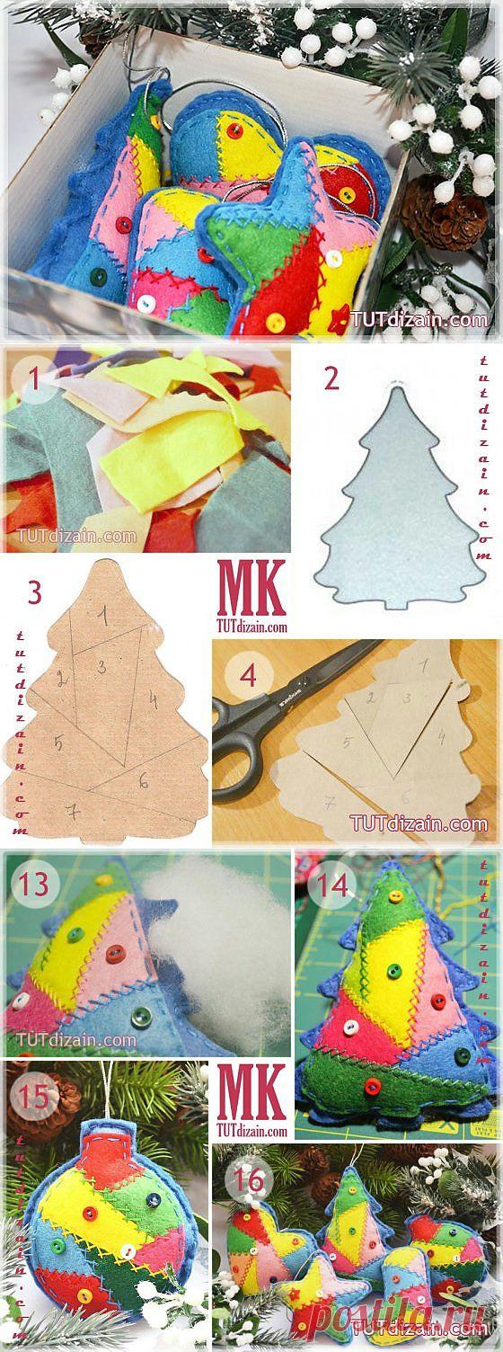 LiveInternet - Новогодние игрушки - фетрушки из обрезков фетра и флиса. Мастер-класс