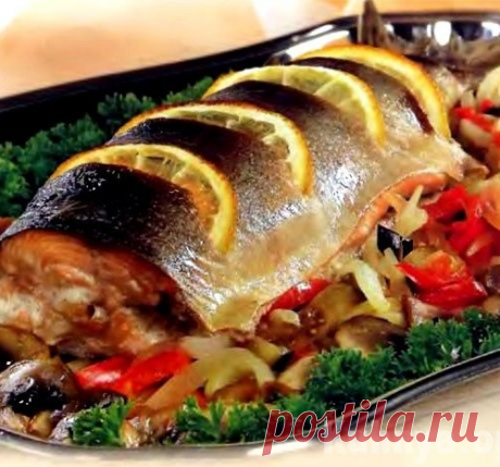 Запеченная рыбка с копченым сыром