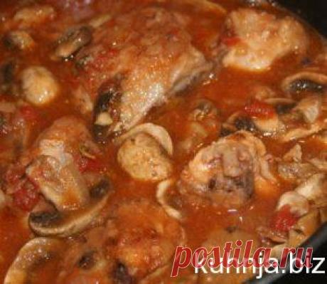 Курица с грибами в пароварке