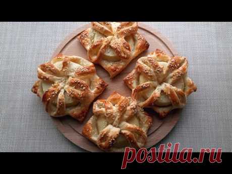 Слойки яблочные рецепт быстрого приготовления - YouTube