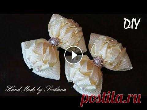 Красивые бантики из репсовой ленты на резинке Канзаши Grosgrain ribbon bow Laco de fita Красивые бантики из репсовой ленты на резинке своими руками. Канзаши для начинающих. В этом видео я покажу новую модель бантика из репсовой ленты. Рук...