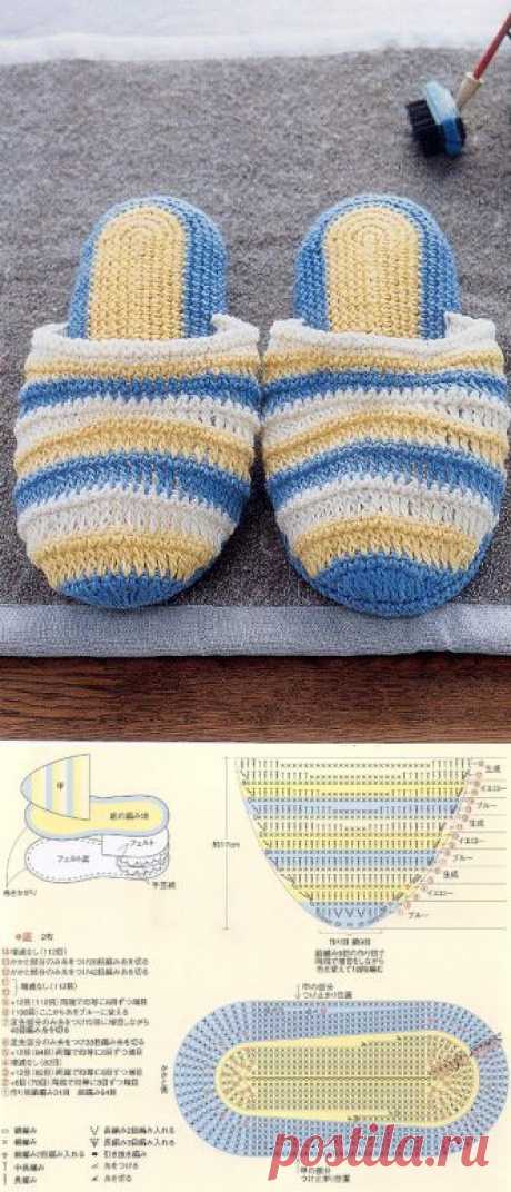Как связать тапочки крючком