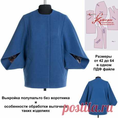 Особенности обработки вытачки в пальто и куртках, выкройка полупальто без воротника  Для моделирования выкройки пальто без воротника или курточки надо построить выкройку-основу.
Выкройка пальто или куртки с рукавом реглан
Как и для конструирования любой одежды, для моделирования рукава реглан существует специальная лекало для построения модели.
Вот его чертеж
Моделирование воротника в изделиях из трикотажа – как сделать выкройку
В этой статье представлена модель воротника, который выполнен из …
