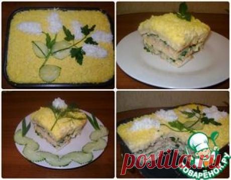 Слоёный салат с крекерами - кулинарный рецепт