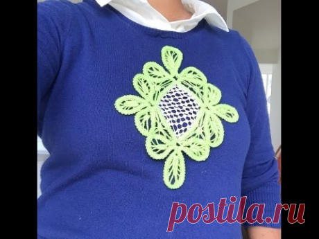 Crochet Romanian Point Lace Top - diamond shape pattern - YouTube
Кружевная вершина кружева Romanian Point - ромбовидная форма