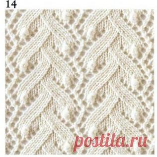 Красивые и редкие узоры спицами + схемы