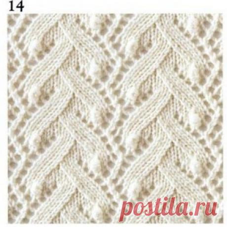 Красивые и редкие узоры спицами + схемы
