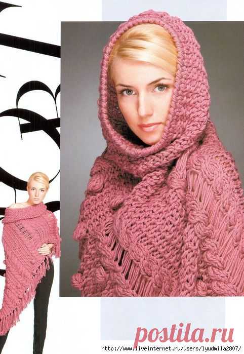 Накидки спицами из журнала мод № 575 (февраль 2014)