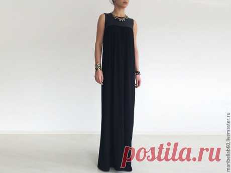 Купить Модное вечернее платье, Длинное платье, Черное платье - однотонный, черный, платье годе