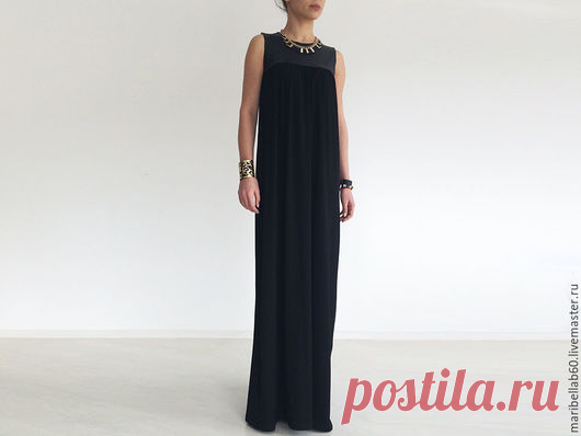 Купить Модное вечернее платье, Длинное платье, Черное платье - однотонный, черный, платье годе