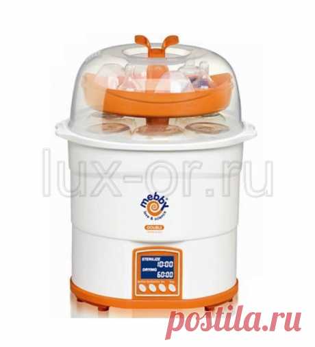 Стерилизатор детских бутылочек Mebby Double
Доставка по России
Стерилизатор Mebby Double умеет не только стерилизовать, но и сушить вещи. 
В соответствии с этим у него есть три программы: только стерилизация, стерилизация 
с последующей сушкой или только сушка. Выбранный режим и таймер отображаются на 
удобном LCD –дисплее.Внутрь помещается до до 6 детских бутылочек и аксессуаров.