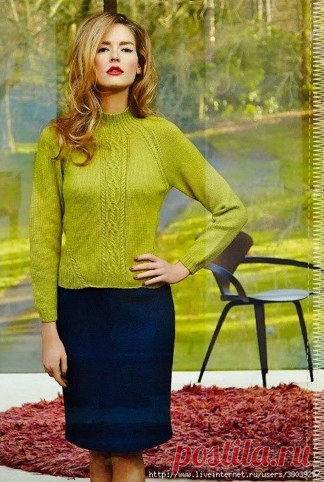 Горчичный джемпер с косами MYRNA - для холодного времени года с оттенками осени