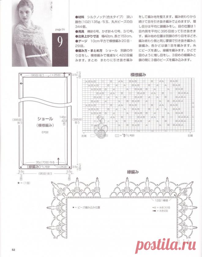 ажурный узор для шарфа спицами схема с описанием: 10 тыс изображений найдено в Яндекс.Картинках