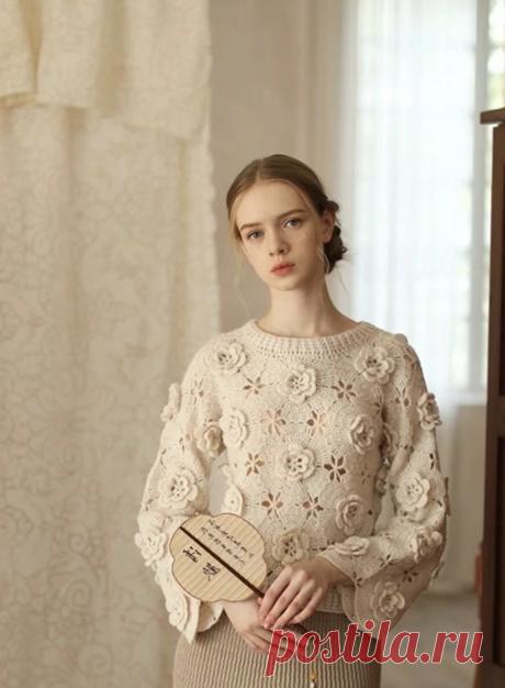 14 пуловеров крючком со схемами, которые согреют, украсят, вдохновят | Вязание крючком | Дзен