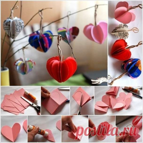 Сердечки из бумаги