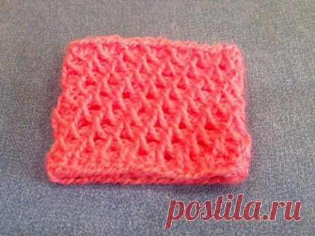 Узор Соты по кругу тунисским крючком (honeycomb pattern in a circle Tunisian crochet) - YouTube