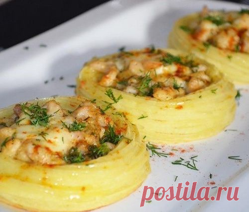 Картофельные “гнезда” с курицей. Прекрасное блюдо для детей и взрослых!