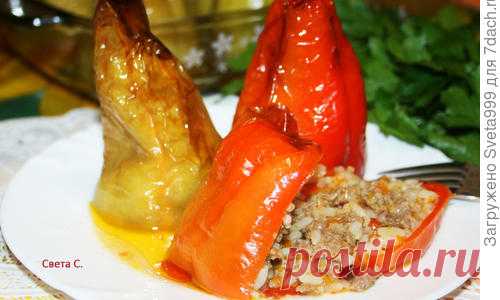 Запеченные фаршированные перцы. Пошаговый рецепт с фото