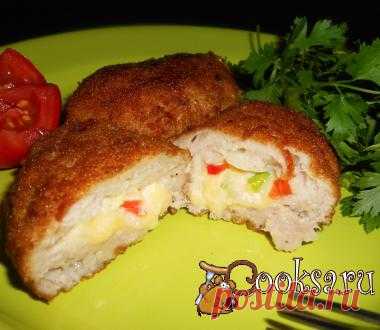 Котлеты с сыром и яйцом.