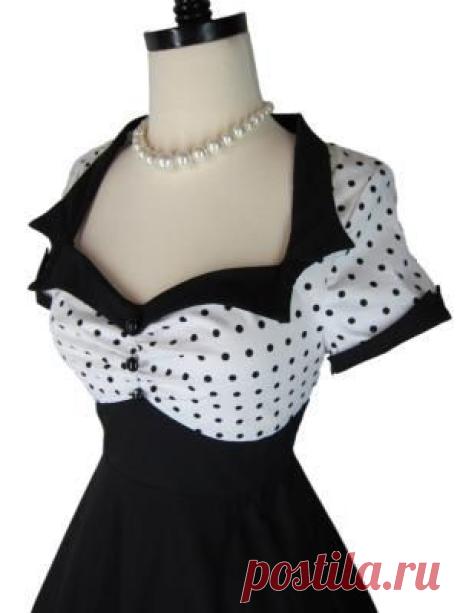 Retro 50s Vintage Style Polka Dot Full Skirt Sailor Rockabilly Party Dress M