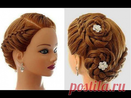 Плетение косы из 4-х прядей,  на каждый день. Hairstyle for every day (4 Strand Braid) - YouTube