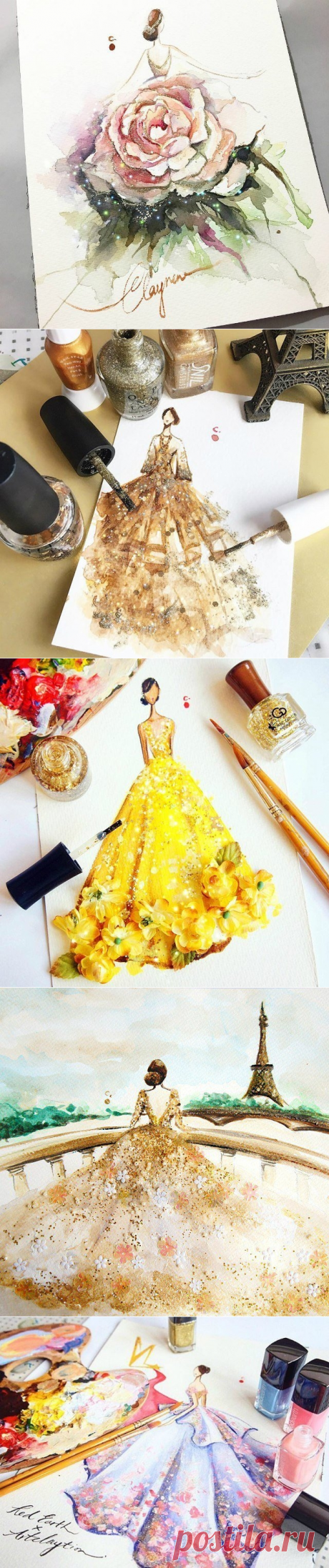 Лак для ногтей в руках художника